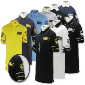 [ CUSTOMIZED ] Customizable Poly Cotton Security Polo Shirt with Woven Sleeve and Col