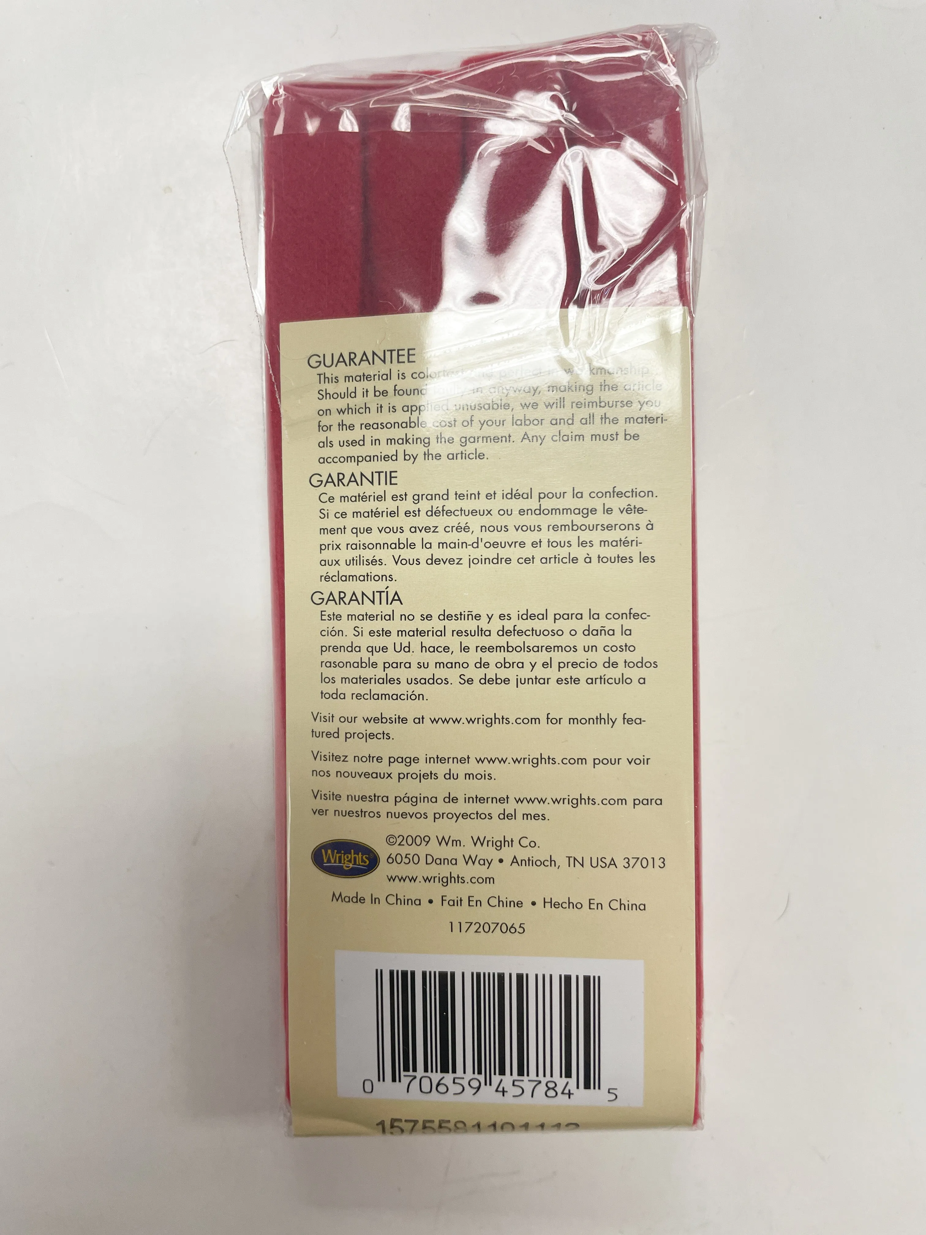 3 YD Polyester Fleece Double Fold Bias Binding - Red or White