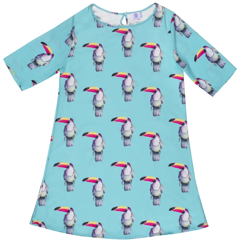 Aqua Green Toucan Women's Shift Dress