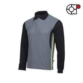 ARORA LONG SLEEVE LACOSTE HONEYCOMB POLO (CHARCOAL)