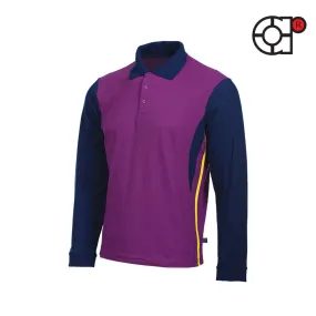 ARORA LONG SLEEVE LACOSTE HONEYCOMB POLO (PURPLE)