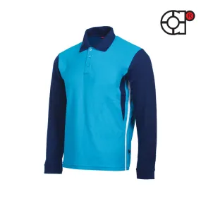 ARORA LONG SLEEVE LACOSTE HONEYCOMB POLO (TURQUOISE)