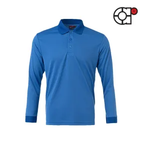 ARORA LONG SLEEVE MINI EYELET MICROFIBER POLO (ROYAL BLUE)