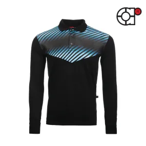 ARORA LONG SLEEVE SUBLIMATION COTTON POLO (BLACK)