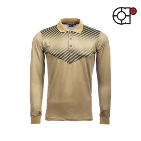 ARORA LONG SLEEVE SUBLIMATION COTTON POLO (KHAKI)