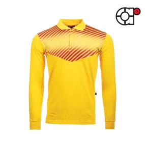 ARORA LONG SLEEVE SUBLIMATION COTTON POLO (YELLOW)