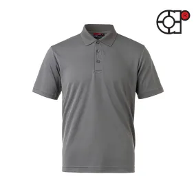 ARORA SHORT SLEEVE MINI EYELET MICROFIBER POLO (CHARCOAL)