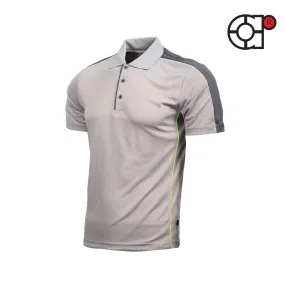 ARORA SHORT SLEEVE MINI EYELET MICROFIBER POLO (GREY)