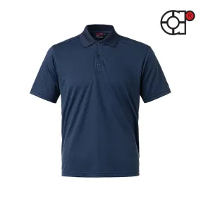 ARORA SHORT SLEEVE MINI EYELET MICROFIBER POLO (NAVY BLUE)