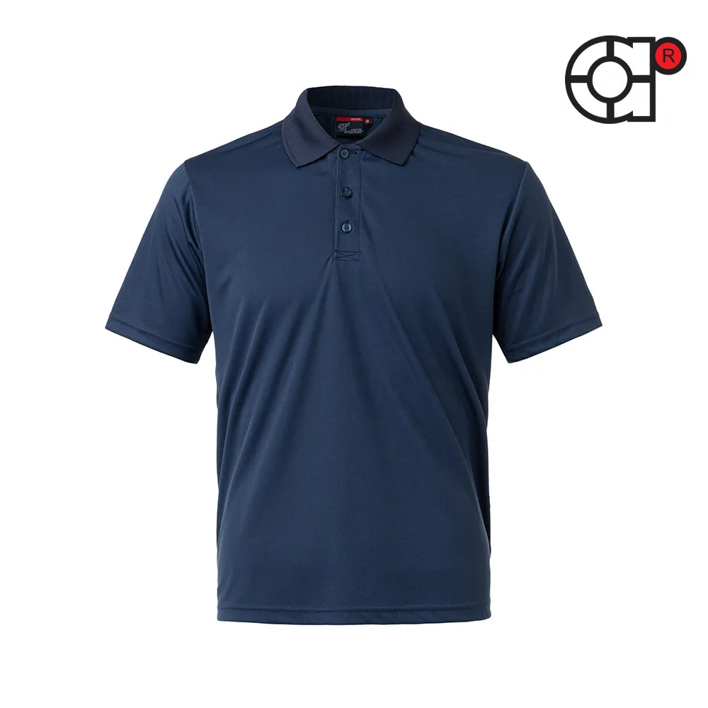 ARORA SHORT SLEEVE MINI EYELET MICROFIBER POLO (NAVY BLUE)