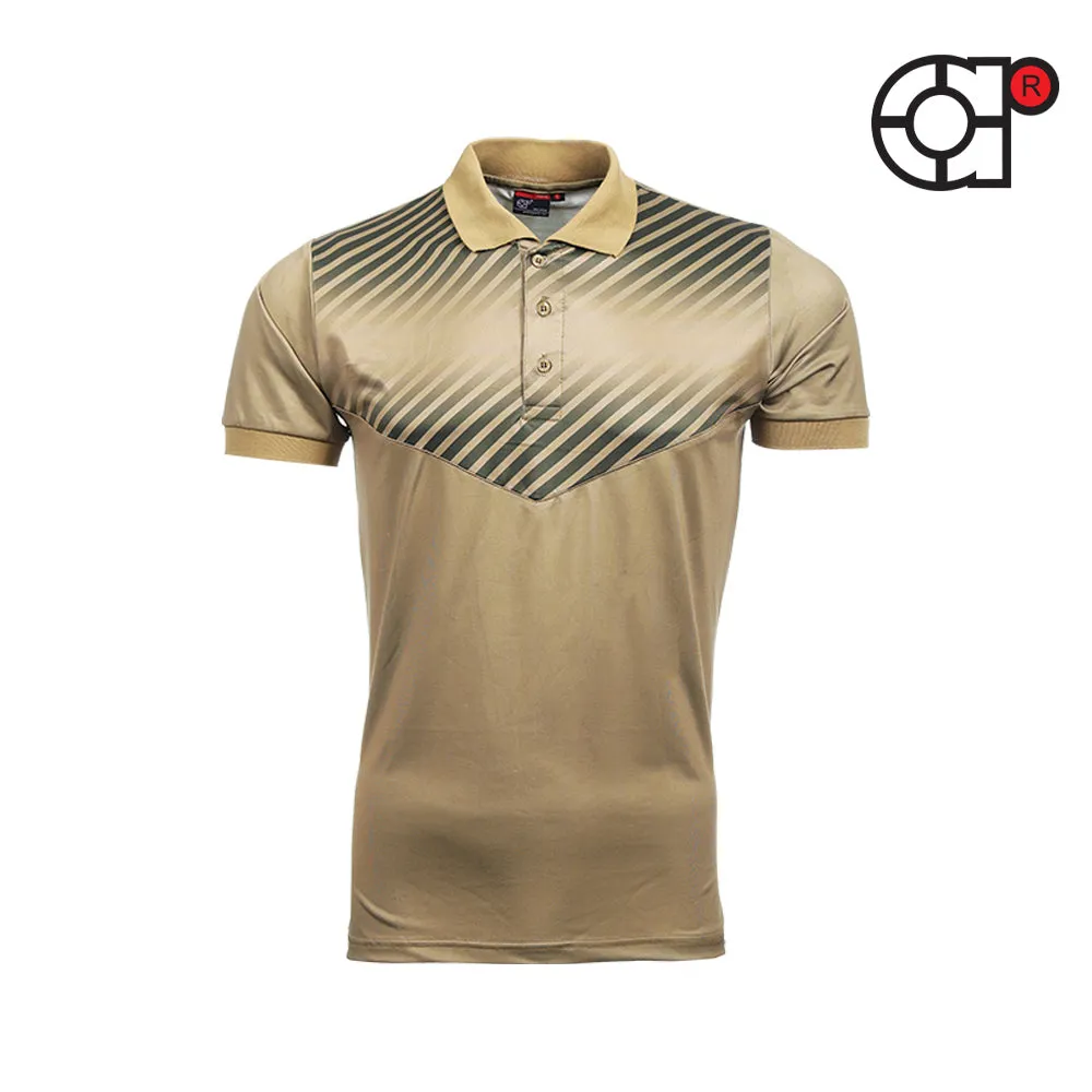 ARORA SHORT SLEEVE SUBLIMATION COTTON POLO (KHAKI)