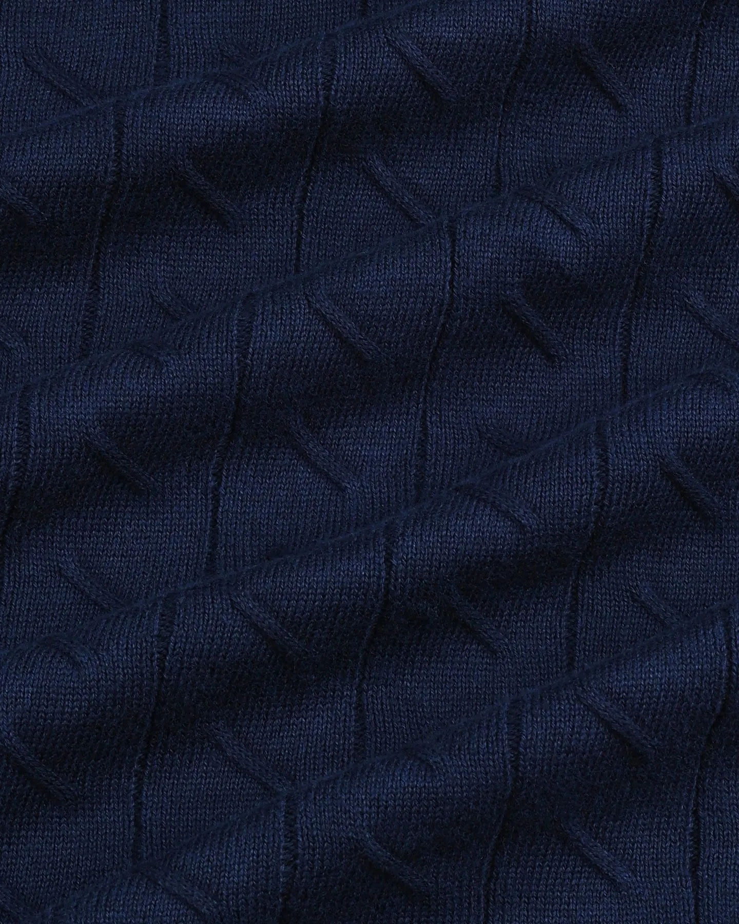 Basco NavyBlue Knitted Cotton Polo T-Shirt