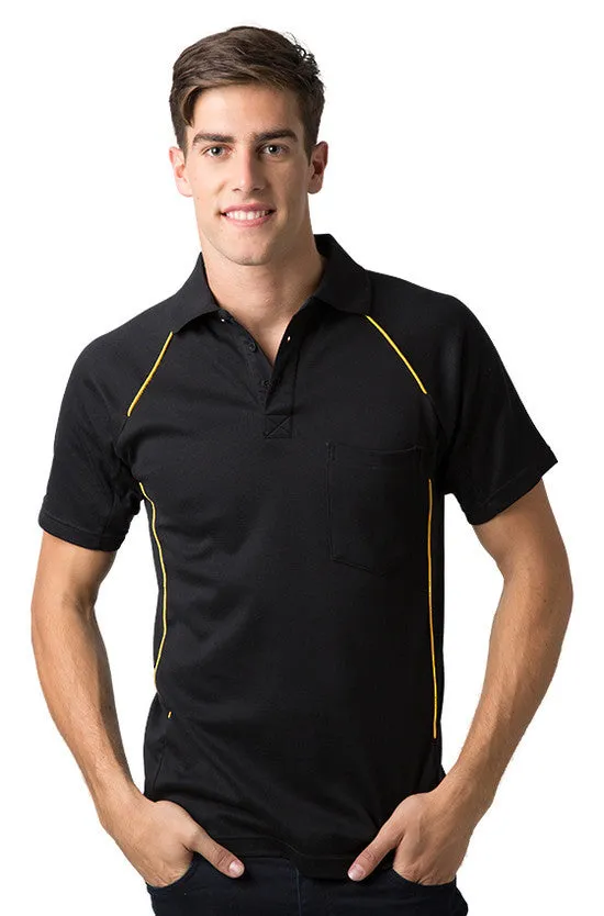 Be Seen Men's Polo Shirt With Contrast Piping (BSP36)