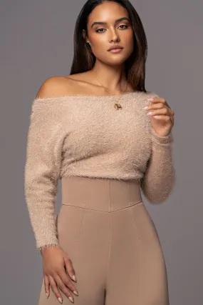 Beige Yesenia Asymmetrical Knit Top