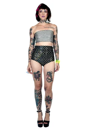 Black Mermaid High Waist Swim Bottom
