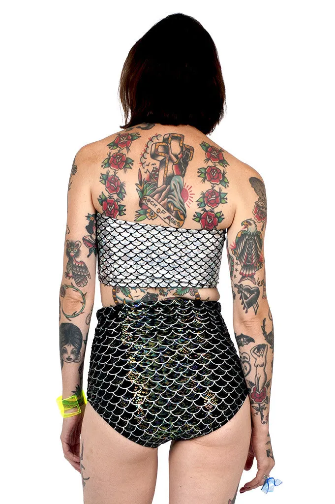 Black Mermaid High Waist Swim Bottom