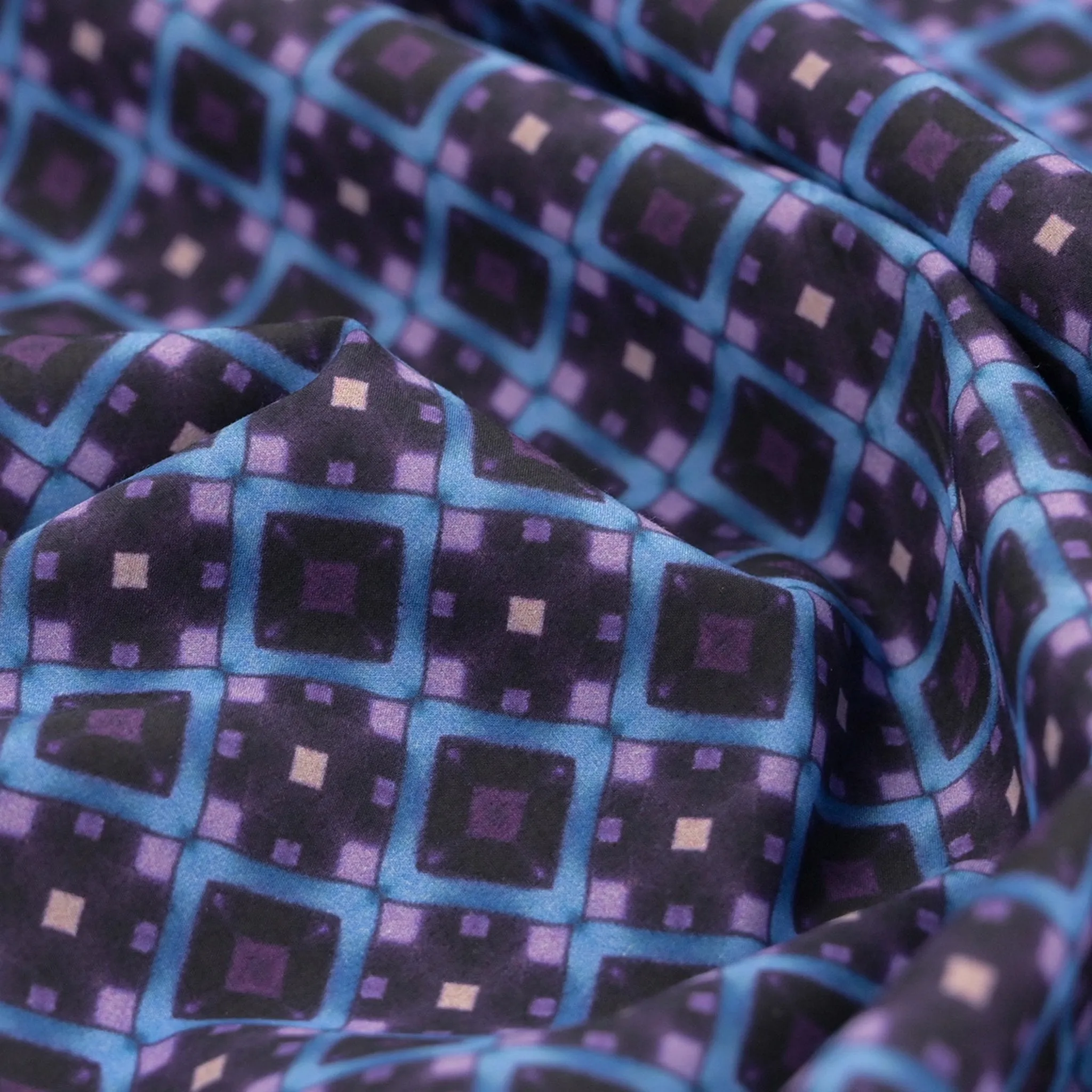 Blue Geometric Poplin 97112