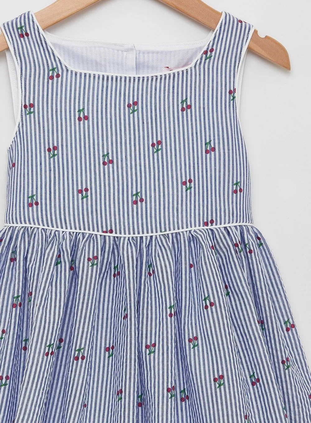 Cherry Dress in Navy/White Stripe
