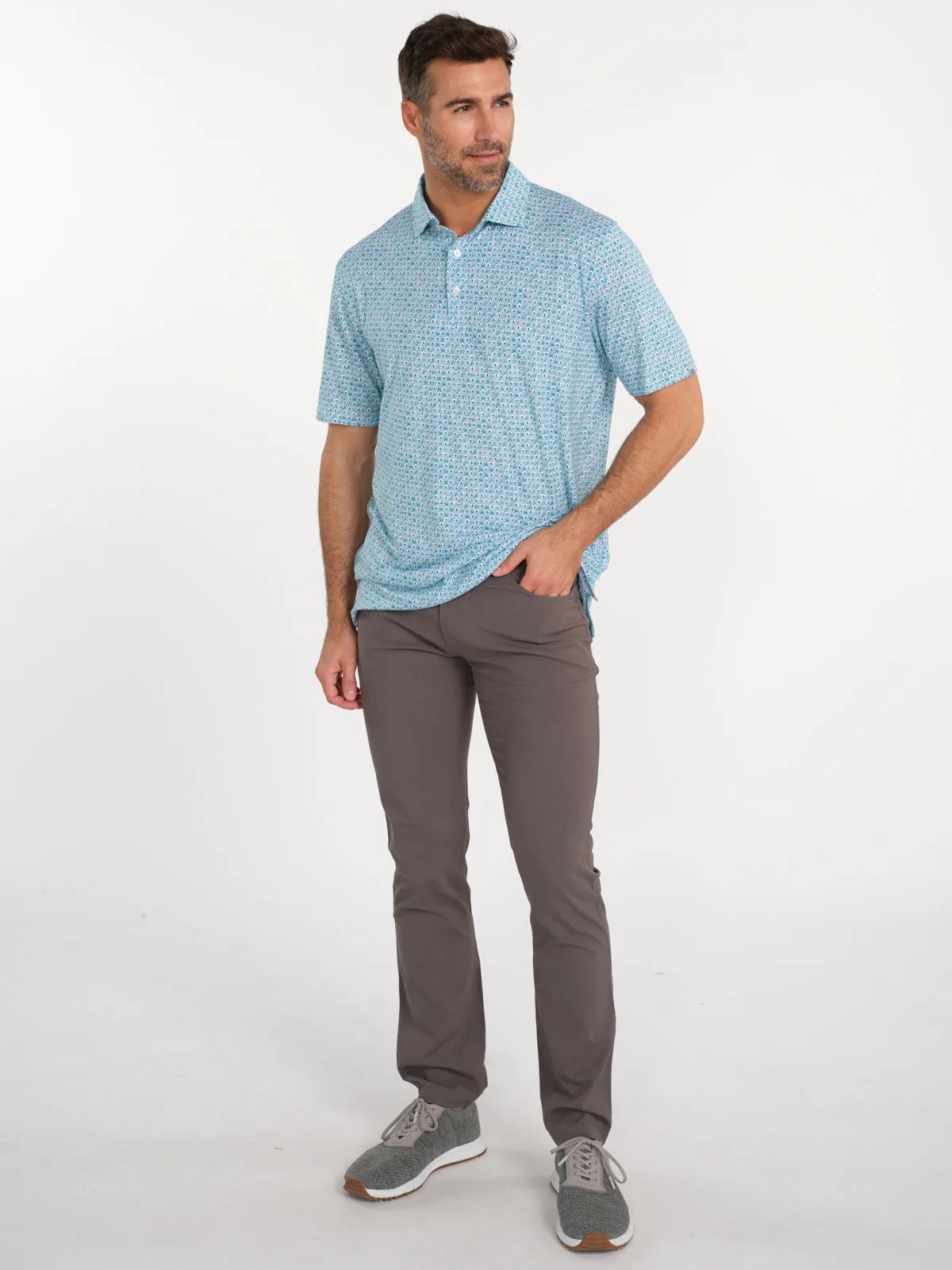 Cloud Polo - Palmetto Print