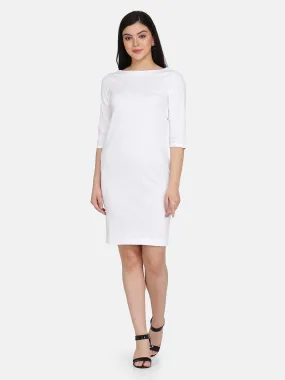 Cotton Sheath Dress - White