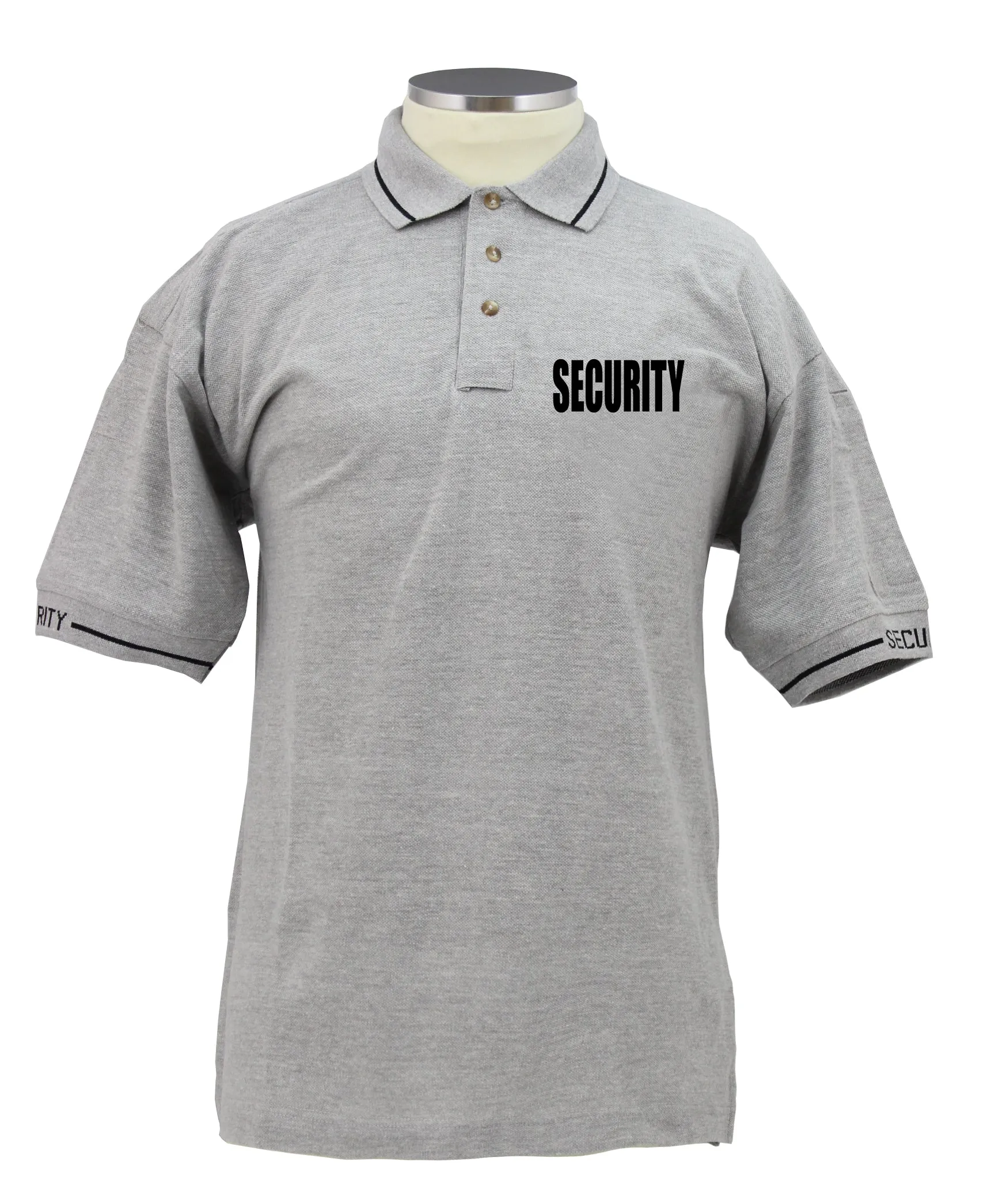 Customizable Poly Cotton Security Polo Shirt with Woven Sleeve and Collar
