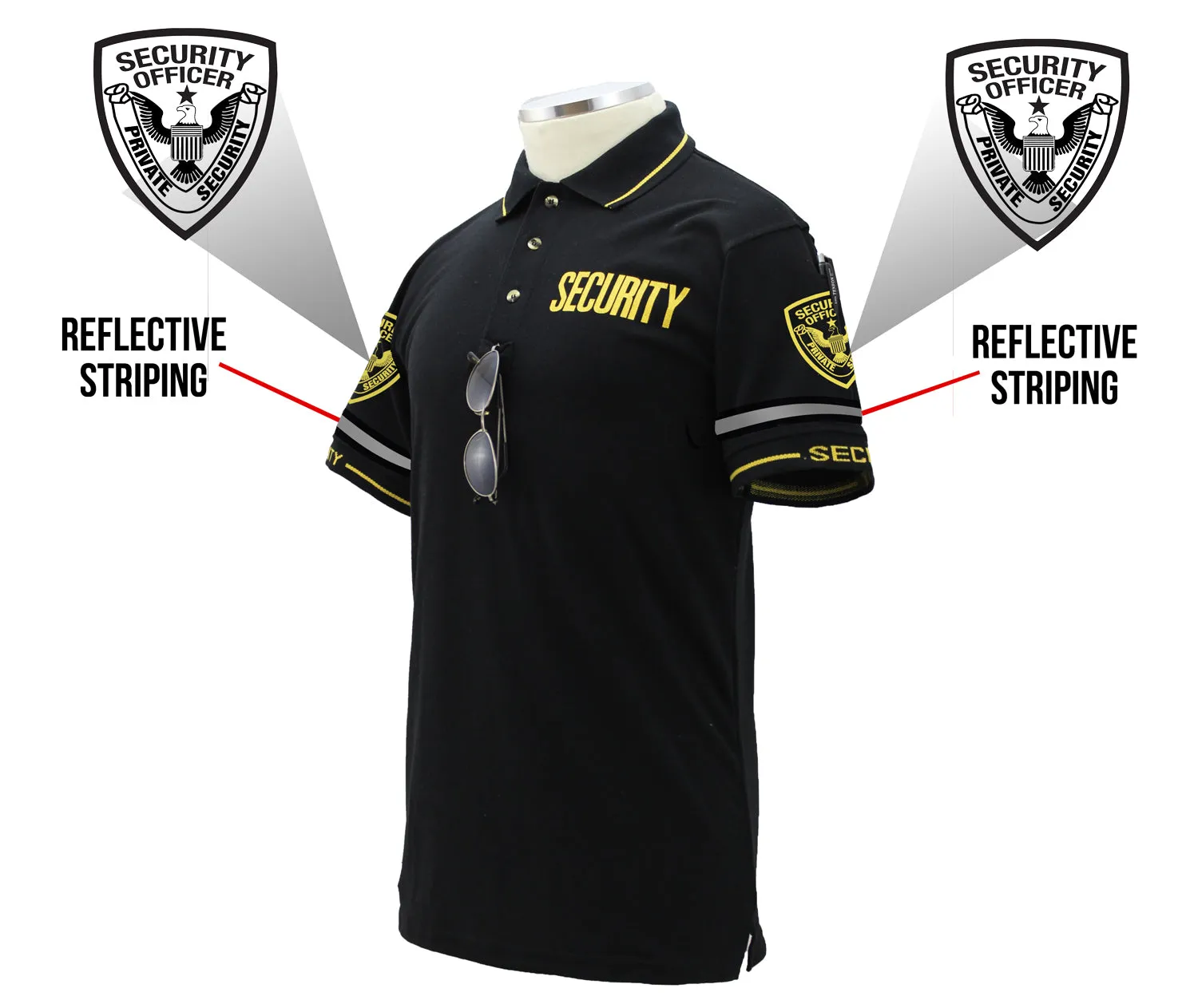 Customizable Poly Cotton Security Polo Shirt with Woven Sleeve and Collar