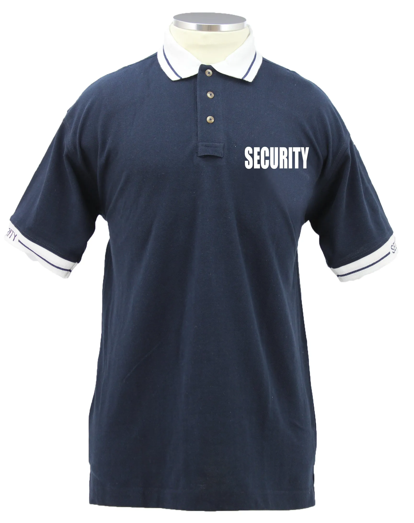 Customizable Poly Cotton Security Polo Shirt with Woven Sleeve and Collar