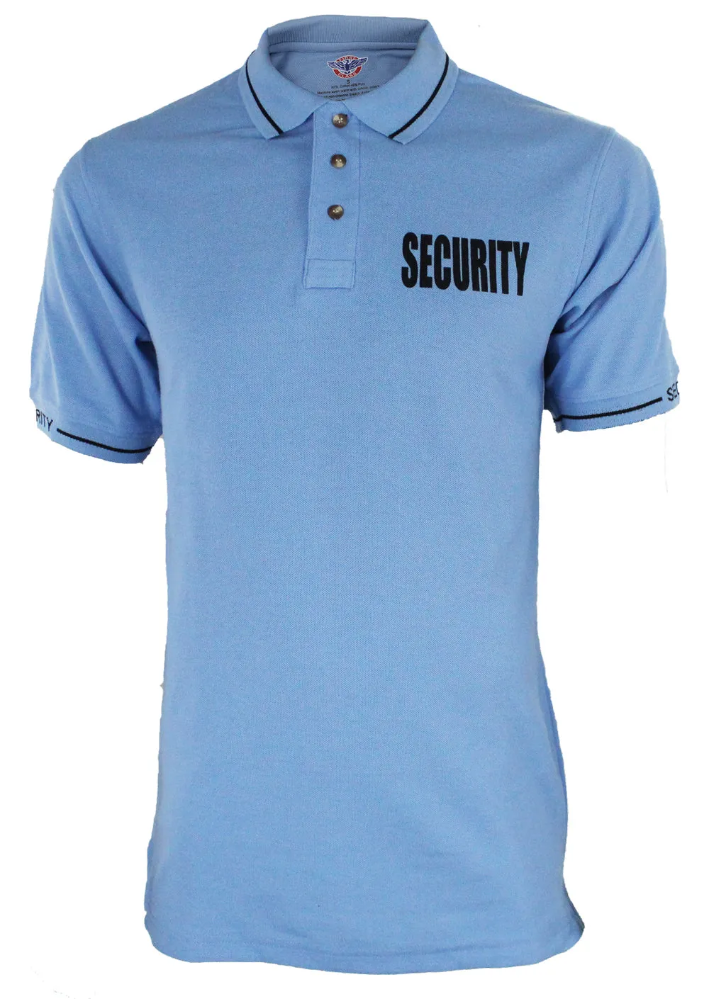 Customizable Poly Cotton Security Polo Shirt with Woven Sleeve and Collar