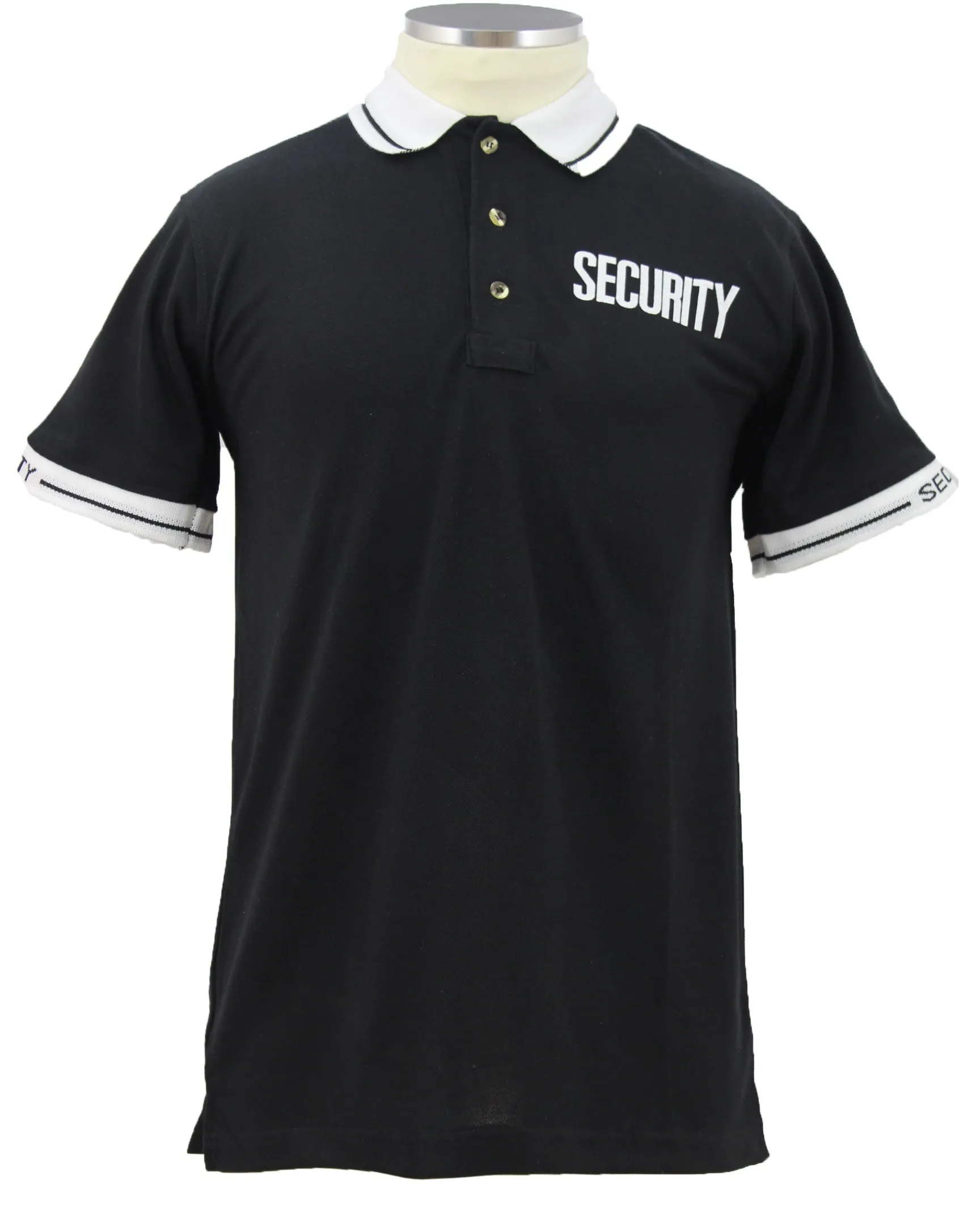 Customizable Poly Cotton Security Polo Shirt with Woven Sleeve and Collar