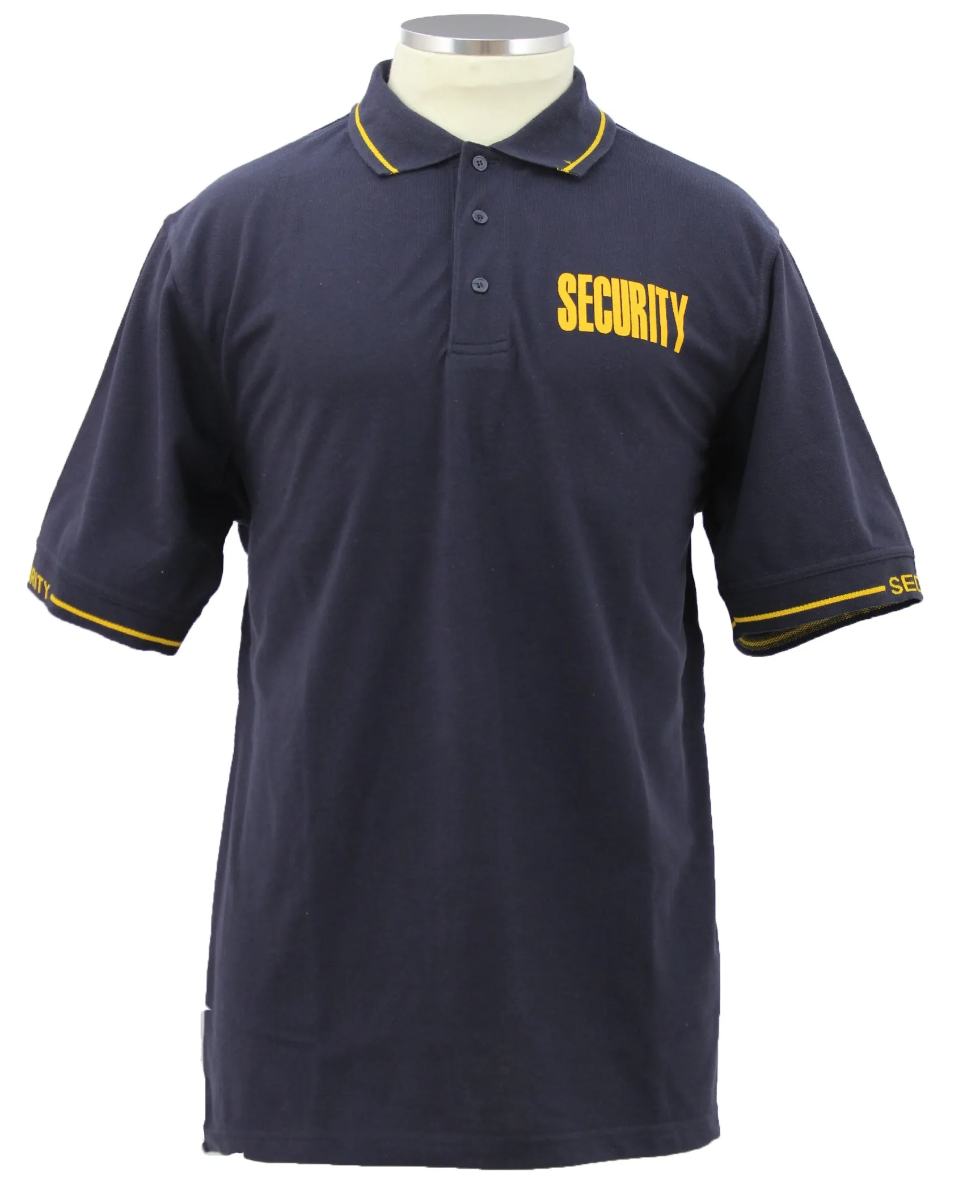 Customizable Poly Cotton Security Polo Shirt with Woven Sleeve and Collar
