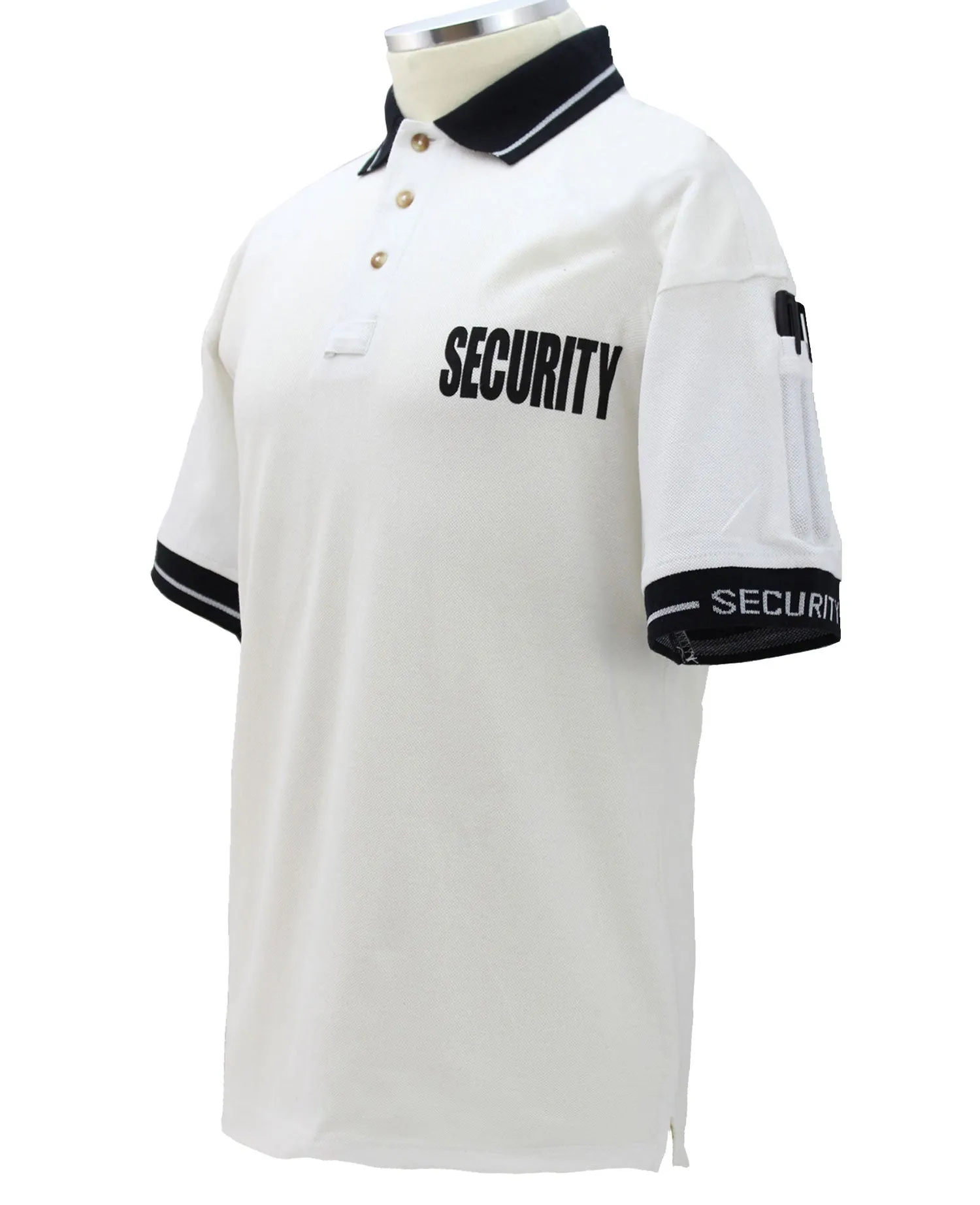 Customizable Poly Cotton Security Polo Shirt with Woven Sleeve and Collar