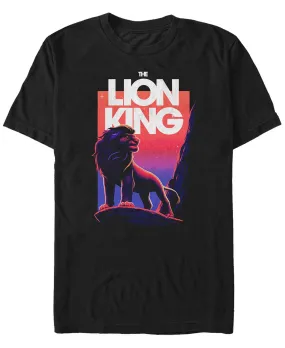 Disney Men's Costume The Lion King Simba Sunset Gradient Fifth Sun short sleeve T-shirt, black
