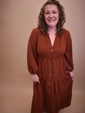Easy Enough Button Down Midi Dress