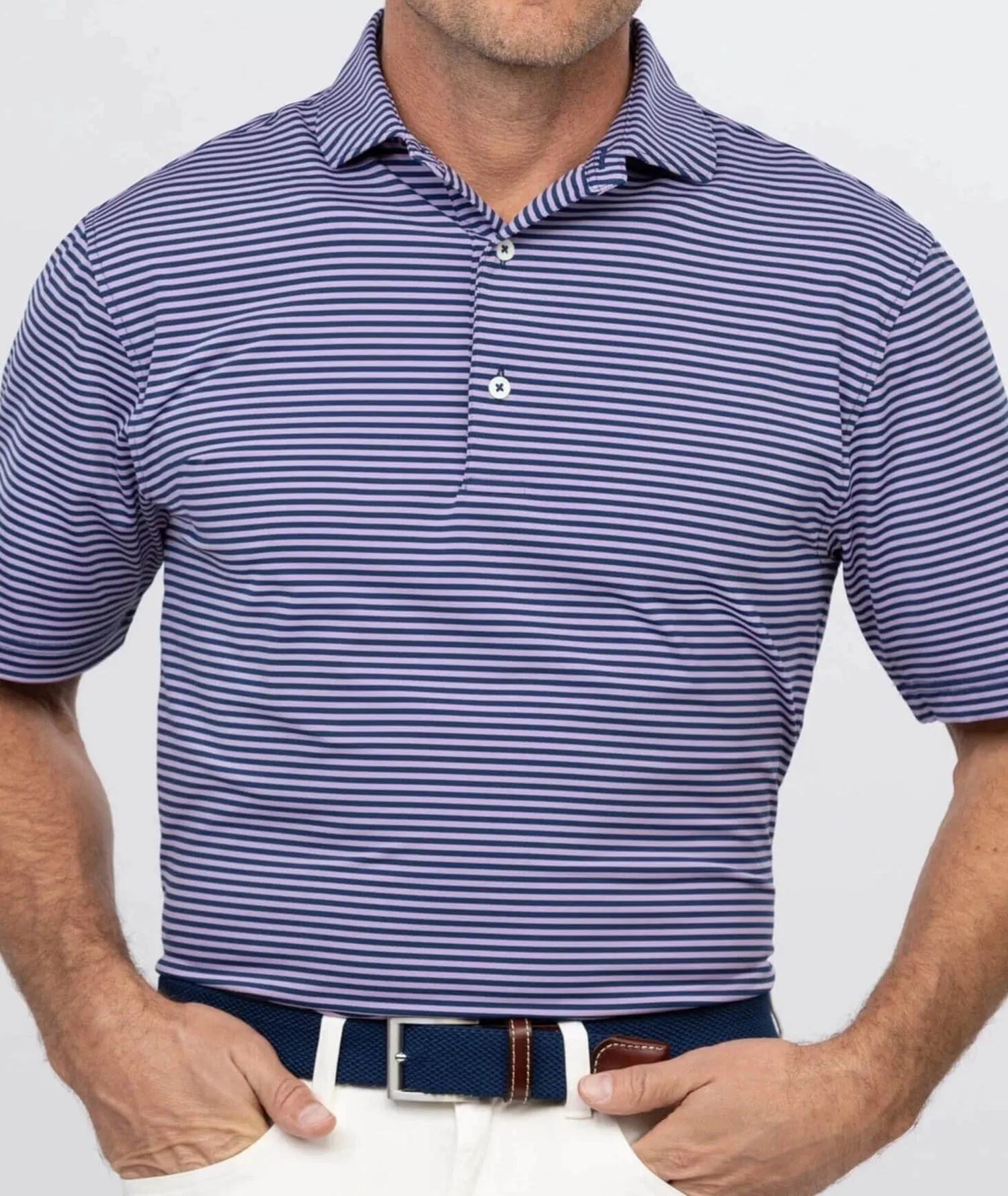 Edward Stripe Performance Polo - Closeout