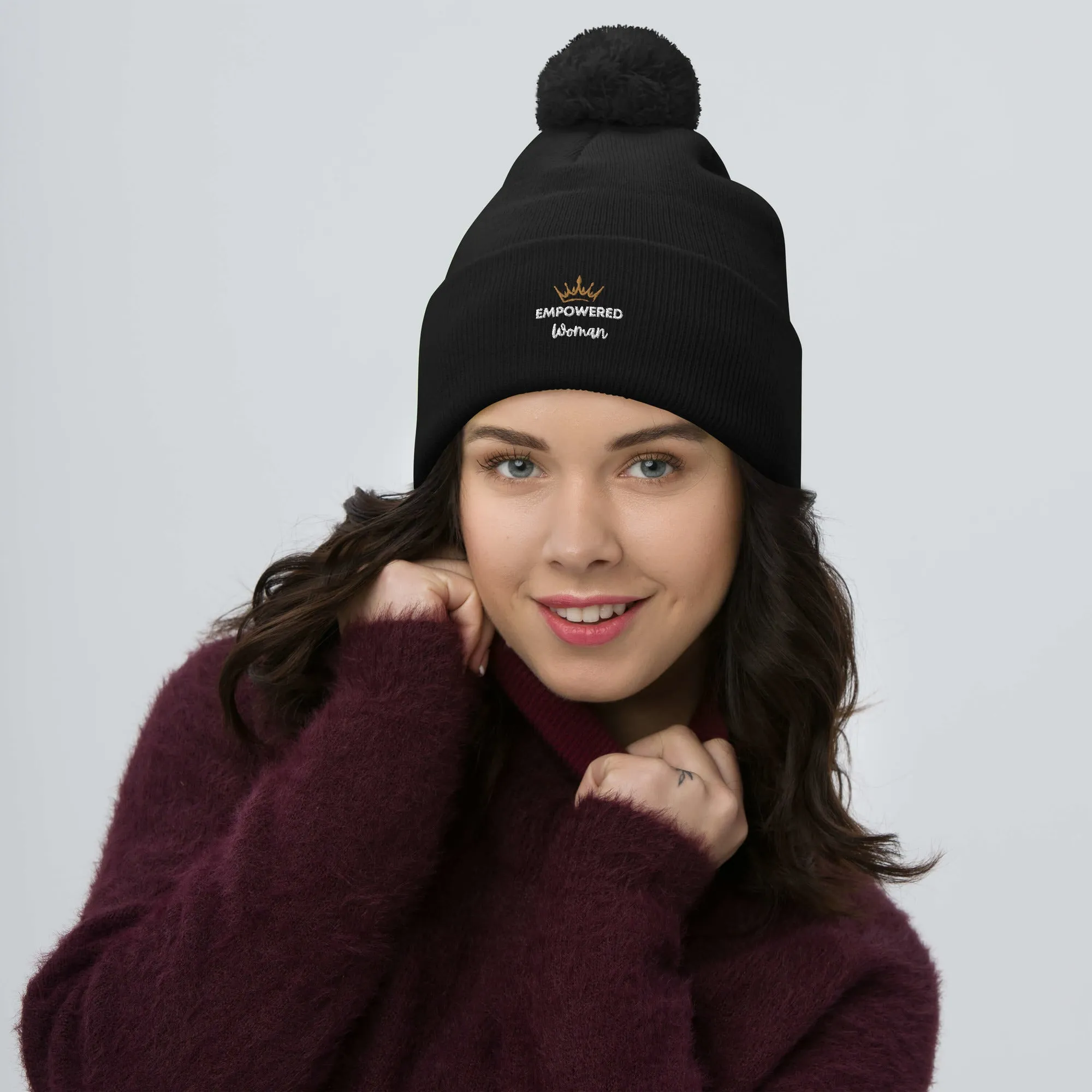 Empowered Woman Pom-Pom Beanie
