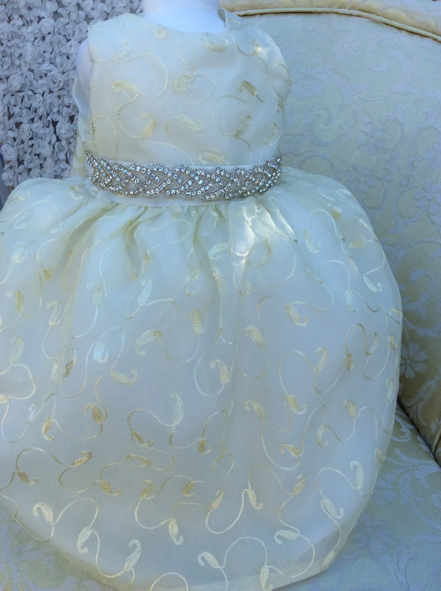 Flower girl silk baby dress- Trinity