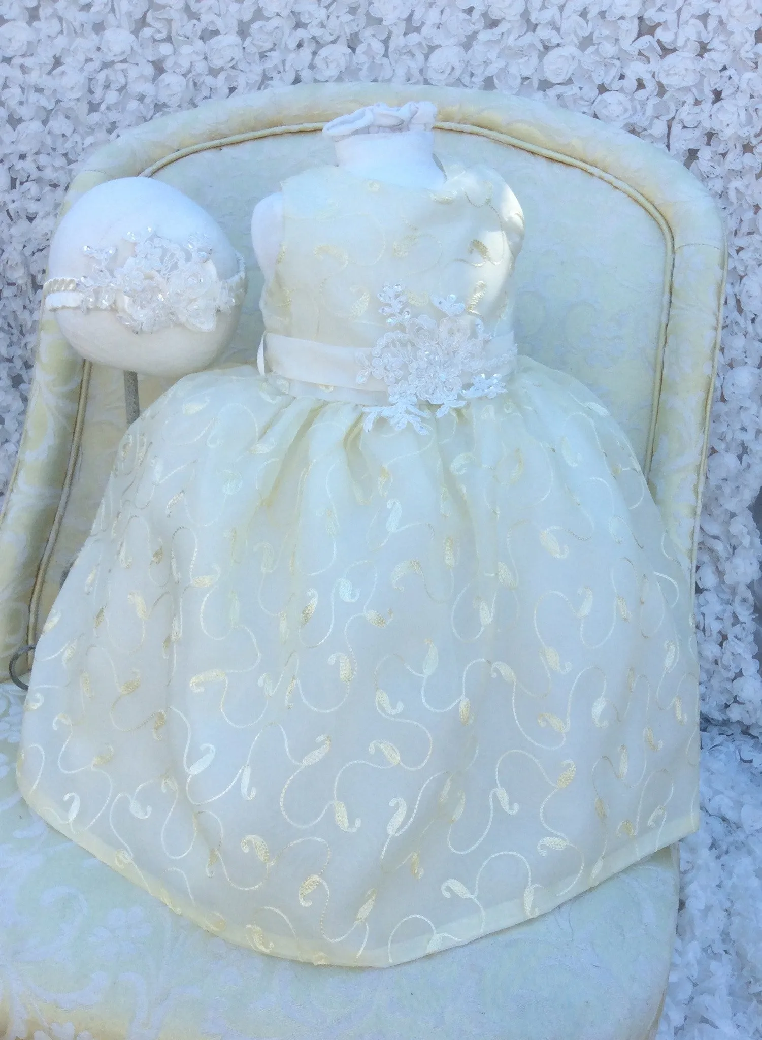 Flower girl silk baby dress- Trinity