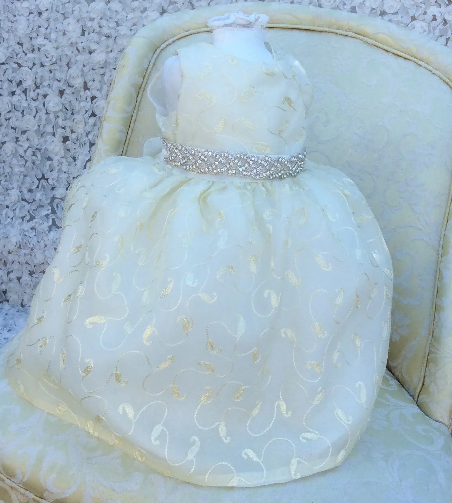 Flower girl silk baby dress- Trinity