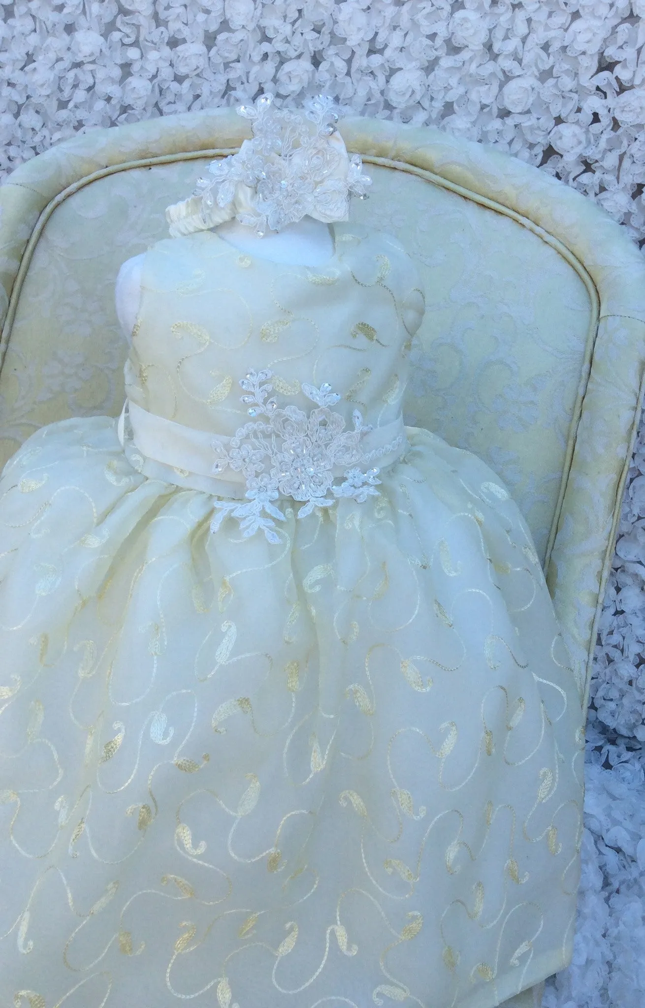 Flower girl silk baby dress- Trinity