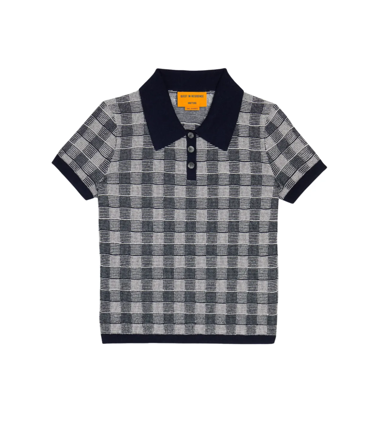 Gingham Shrunken Polo in Midnight