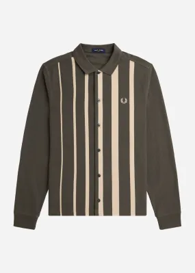 Gradient stripe ls polo shirt - field green