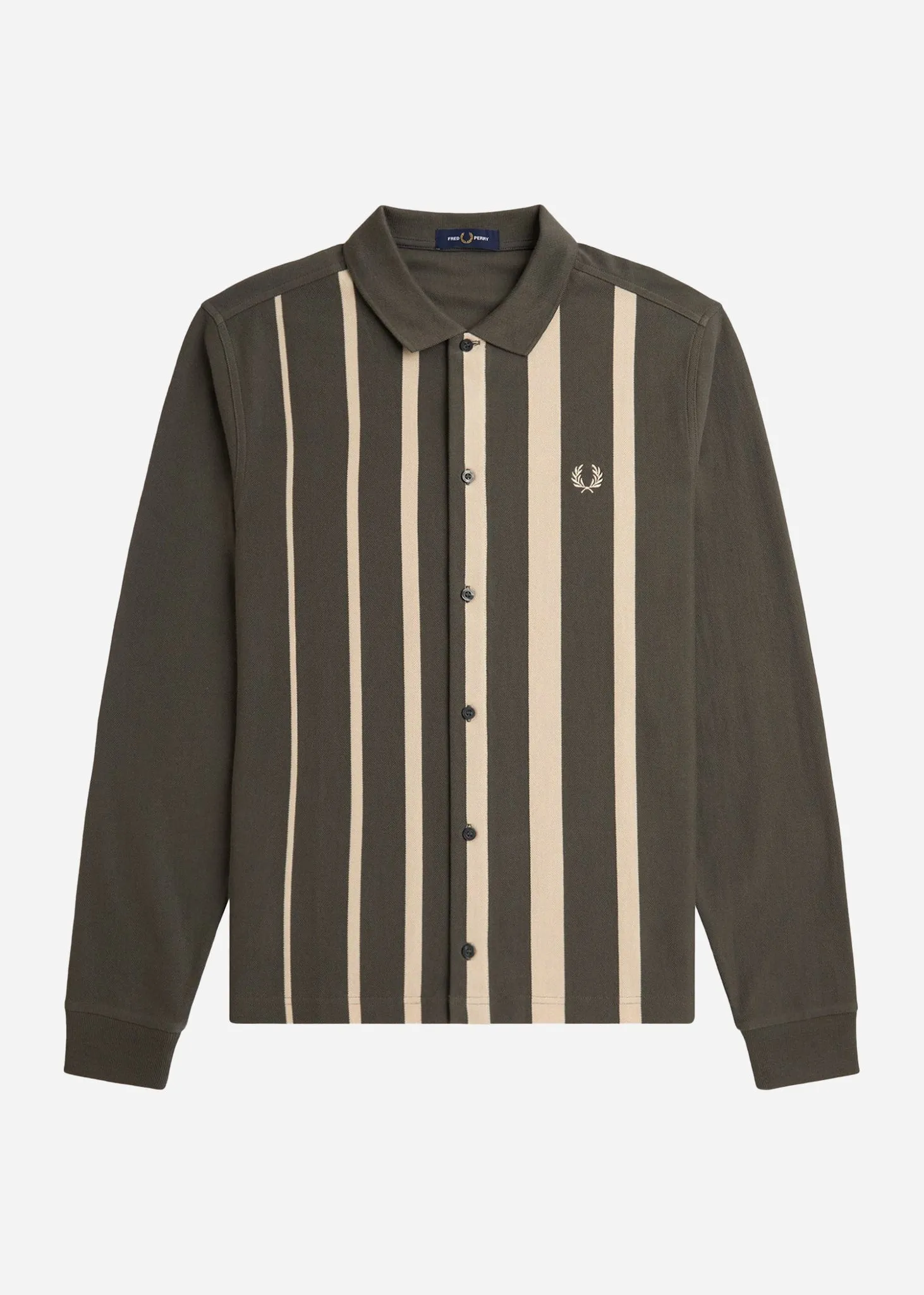 Gradient stripe ls polo shirt - field green