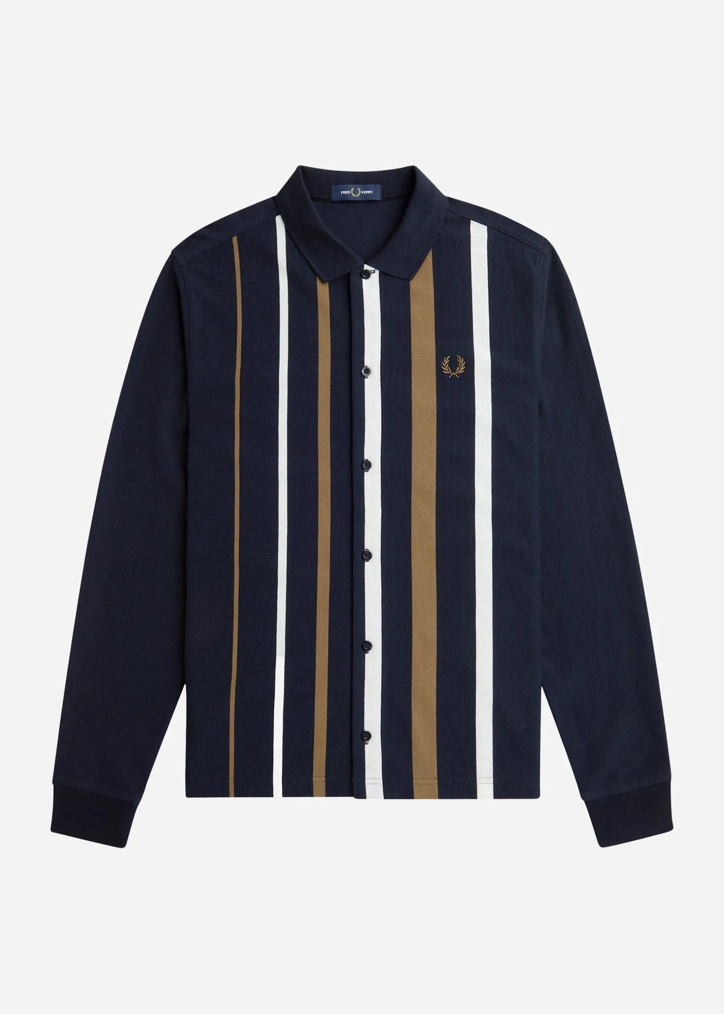 Gradient stripe ls polo shirt - navy