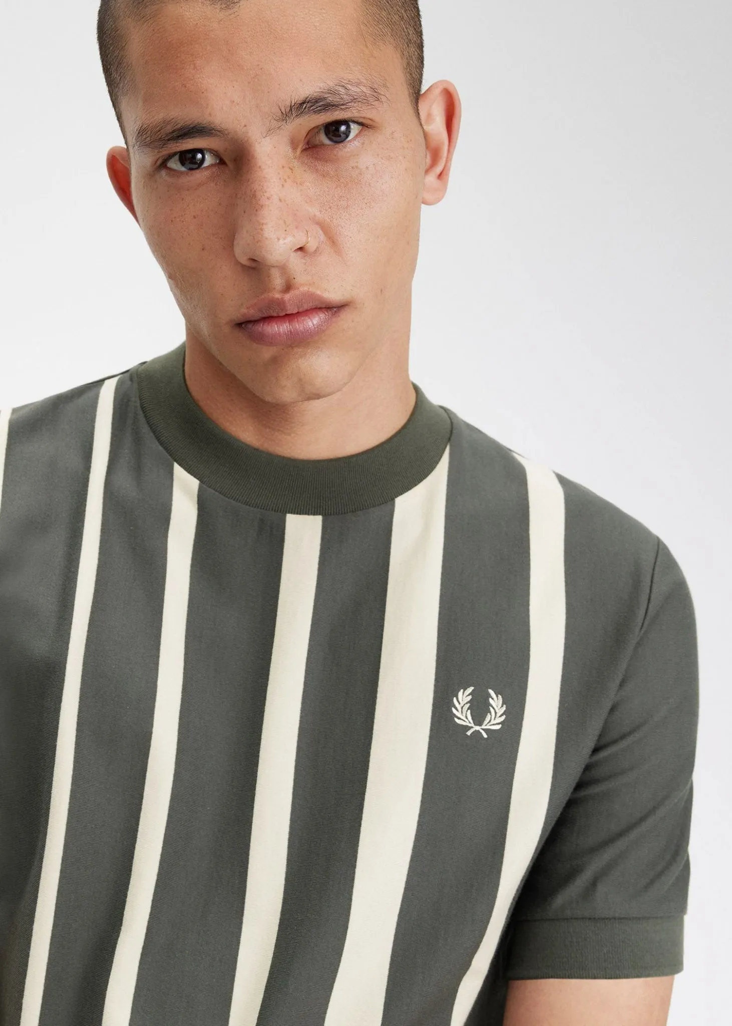 Gradient stripe t-shirt - field green