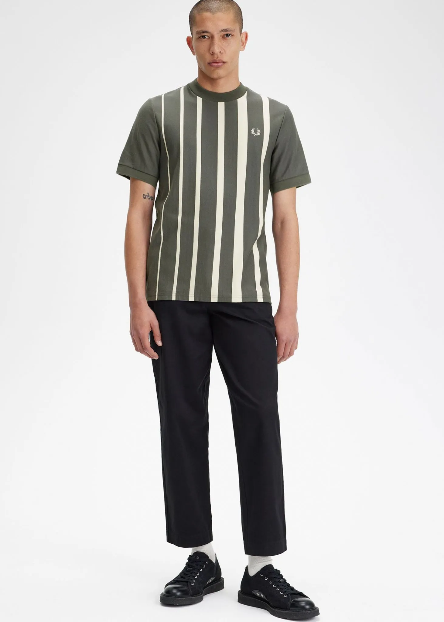 Gradient stripe t-shirt - field green