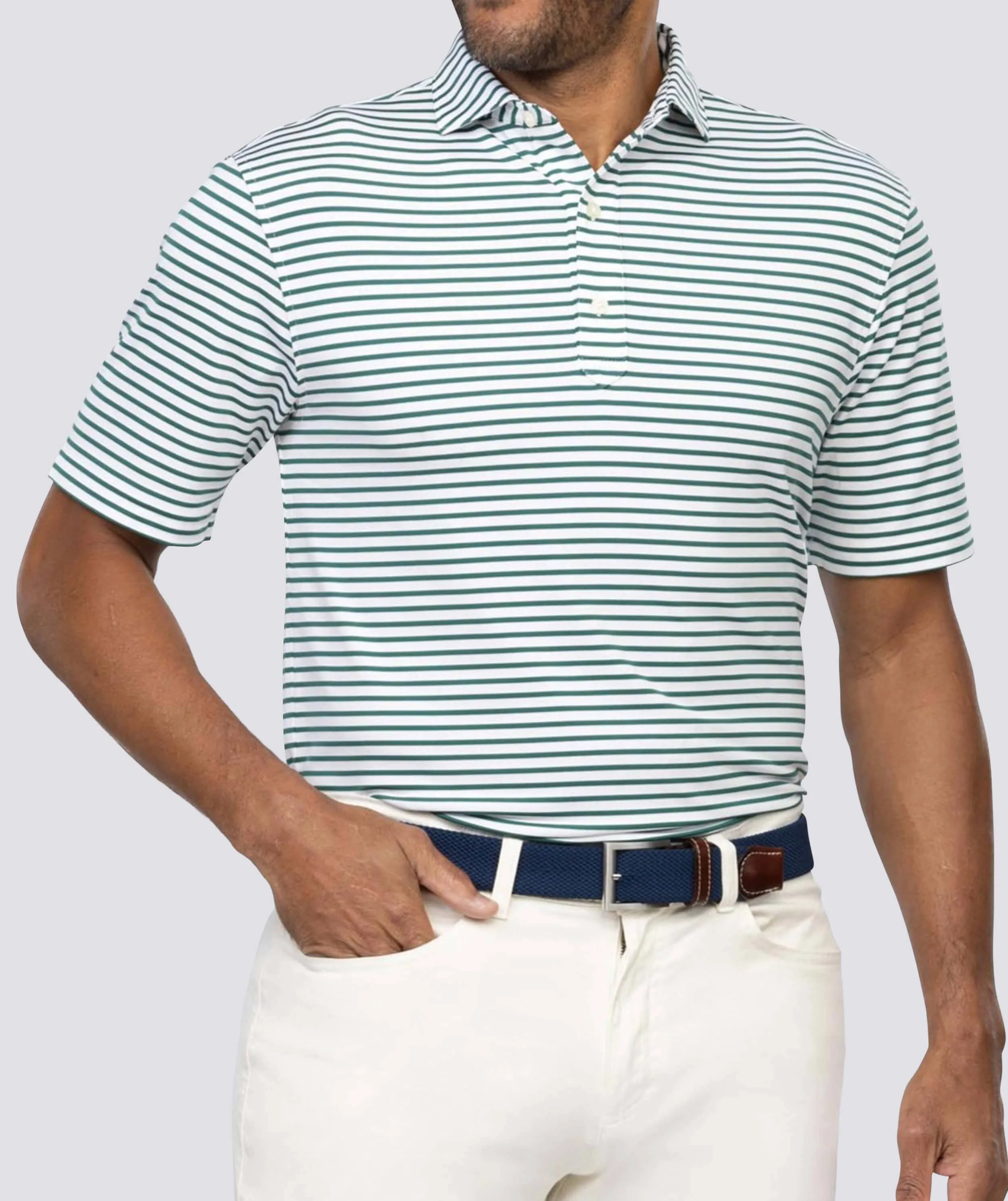Gus Stripe Performance Polo - Closeout