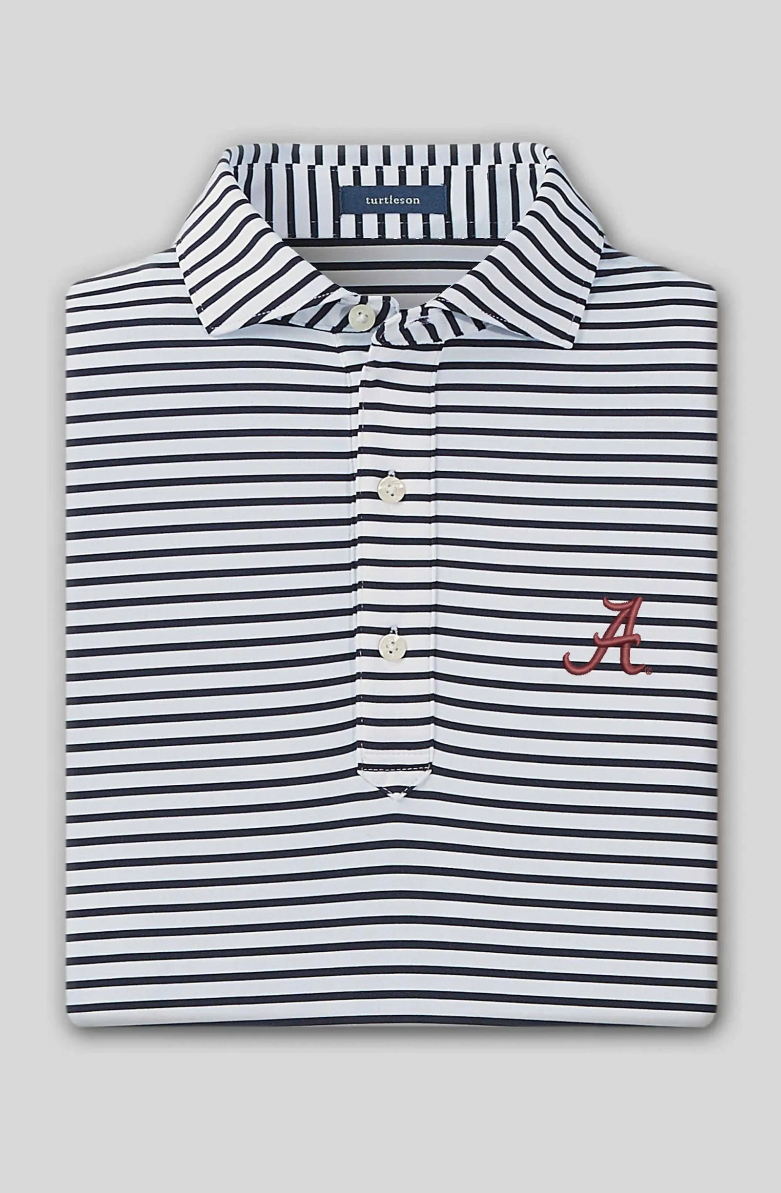 Gus Stripe Performance Polo - University of Alabama