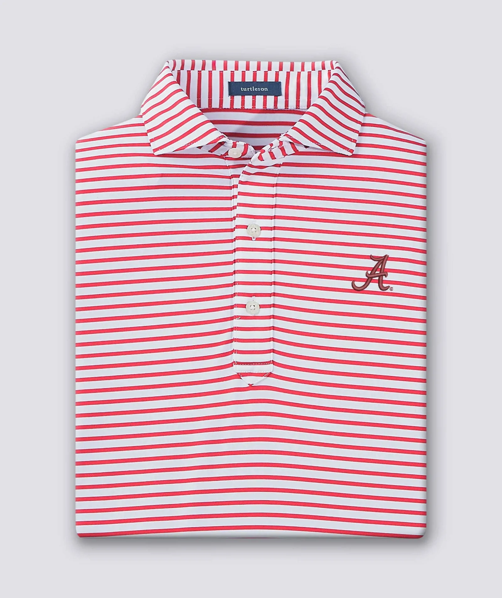 Gus Stripe Performance Polo - University of Alabama