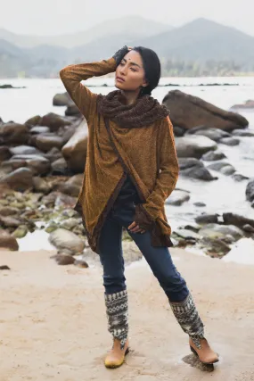 Hooded Cardigan Saranya Caramel