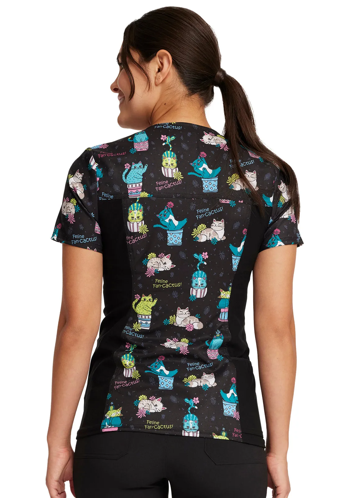 Iflex - Women's V-Neck Knit Panel Top